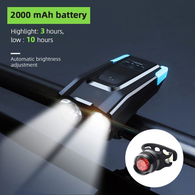 4000mAh Induction Bicycle Front Light Set USB Rechargeable Smart Headlight With Horn 800 Lumen LED Bike Lamp Cycling FlashLight