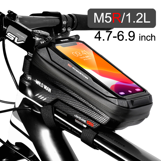 Bike Bag 1.8L Frame Front Tube Cycling Bag Bicycle Waterproof Phone Case Holder 7 Inches Touchscreen Bag Accessories