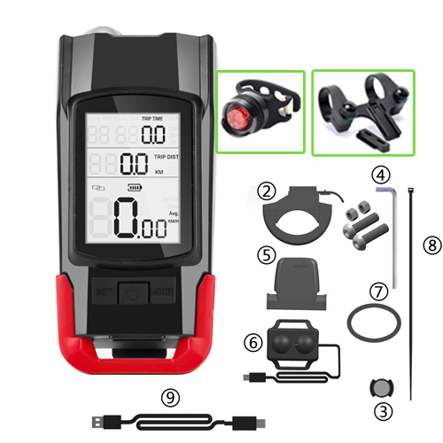 4 Mode USB Bike Light Lamp Bicycle Computer 3 Mode Horn Flashlight Cycle Bike Speedometer Led Front Lights Cycling Headlight