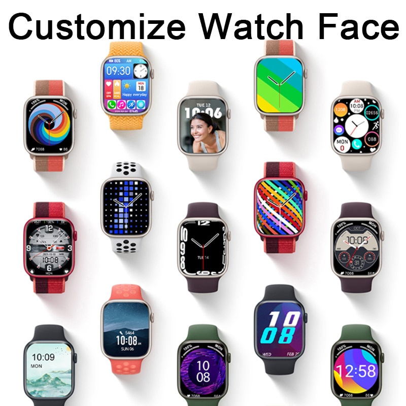 Men Women Smart Watch Bluetooth Calls Smartwatch Heart Rate Monitor Sport Fitness Bracelet Custom Watch Face Wireless Charging